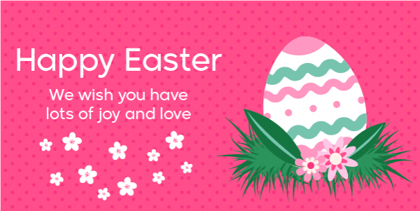 Happy Easter Twitter Post Template with Vintage Easter Egg