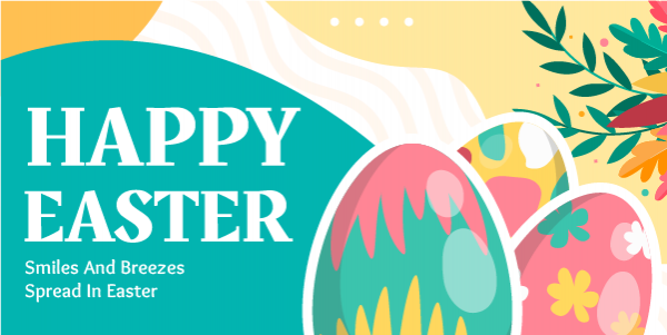 Creative Happy Easter Twitter Post Template Editable