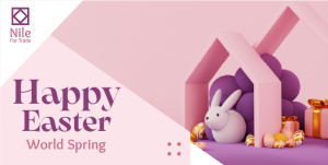 Bunny Easter Twitter Post Template Editable | Happy Easter Vector