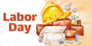 Workers Day Twitter Post Design with Engineer Labour Tools