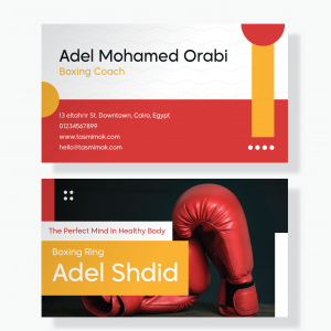 Boxing Gym Business Cards | Boxing Trainer Business Card Template