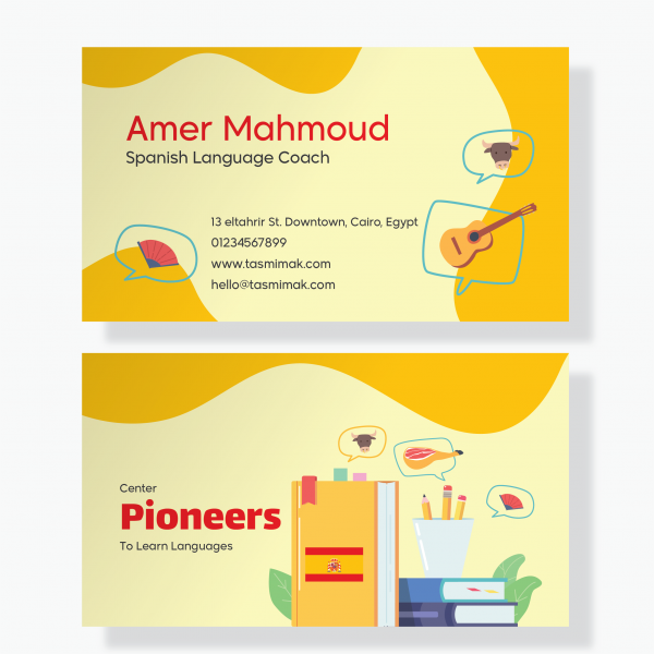 Spanish Language Teacher Business Card Template