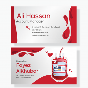 Business Card Template for a Blood Donation Center