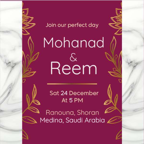 Best Marriage Invitation Social Media Post Template