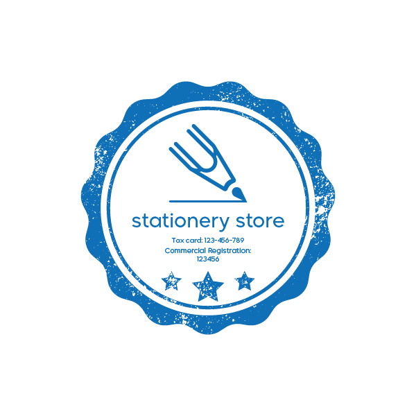 Stamp Design for a Stationery Shop | Stamp Logo Vector