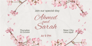 Floral Wedding Invitation Twitter Post Template