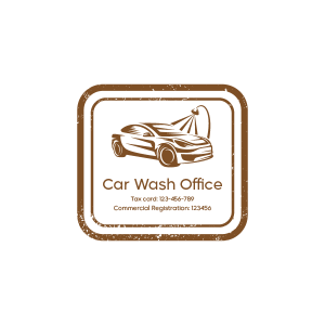 Car Wash Stamp Logo Mockup | Car Wash Logo on Rubber Stamp