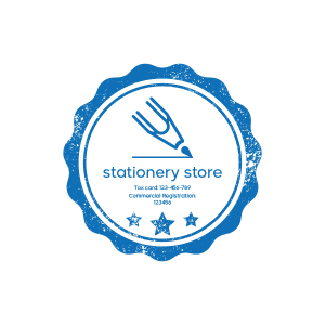 Stamp Design for a Stationery Shop | Stamp Logo Vector