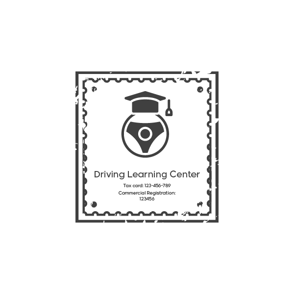 Driving School Rubber Stamp Design | Stamp Seal Maker