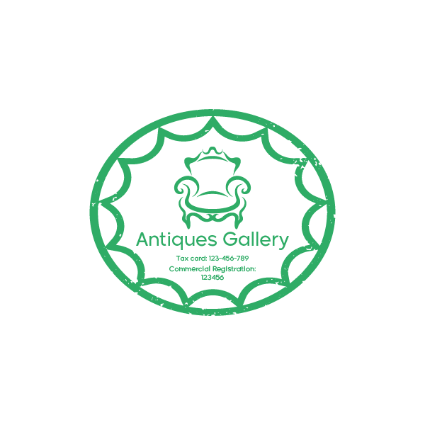 Furniture Gallery Stamp Design | Circular Green Stamp