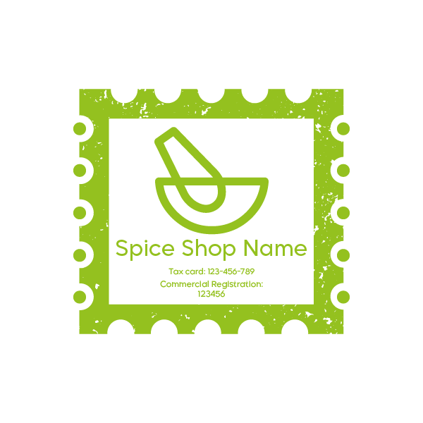 Stamp Design for a Spices Store |  Online Stamp Maker Arabic