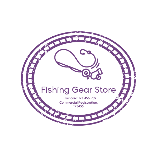 Fishing Tools Store Stamp Design |  Oval Stamp Maker Online