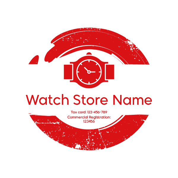 Stamp Mockup for a Hand Watch Store | Stamp Seal Maker