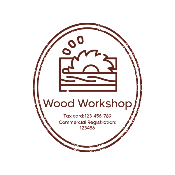 Wood Workshop Stamp Design | Editable Seal Template
