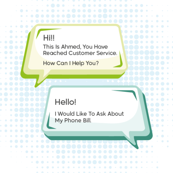 تصميم بوست فيس بوك خدمة العملاء مع فقاعات الكلام