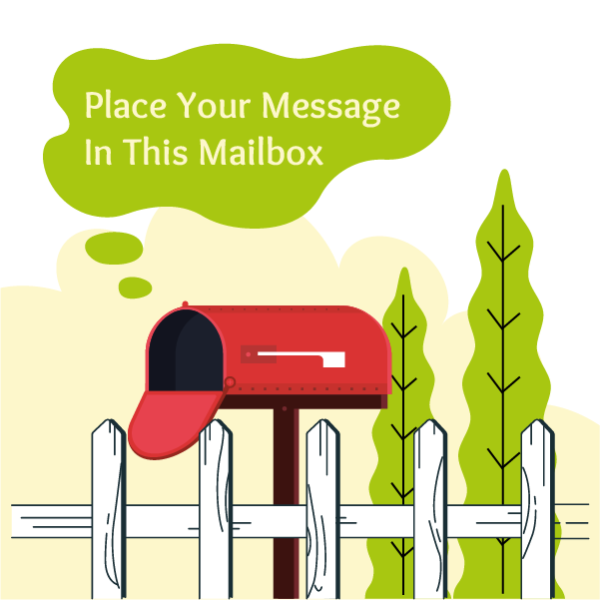 Facebook Post Template Editable with Mailbox Icon Vector