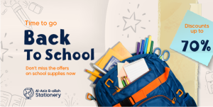 Back to School Sale on Stationery Supplies Twitter Post Maker