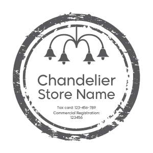 Chandelier Antique Store Stamp Design | Wood Stamp Maker