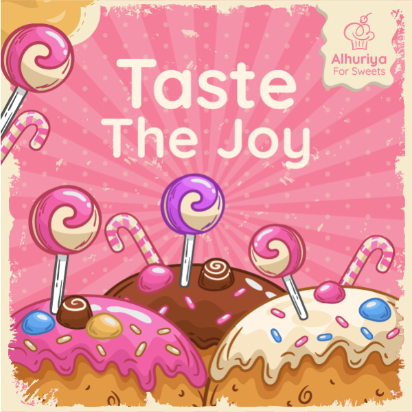 Sweets Shop Facebook Post Template with Vectors