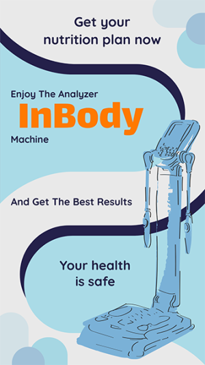 Gym Instagram Story Template with Inbody Analyzer illustration