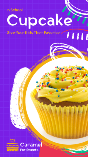 Delicious Cupcake Facebook Story Mockup Online