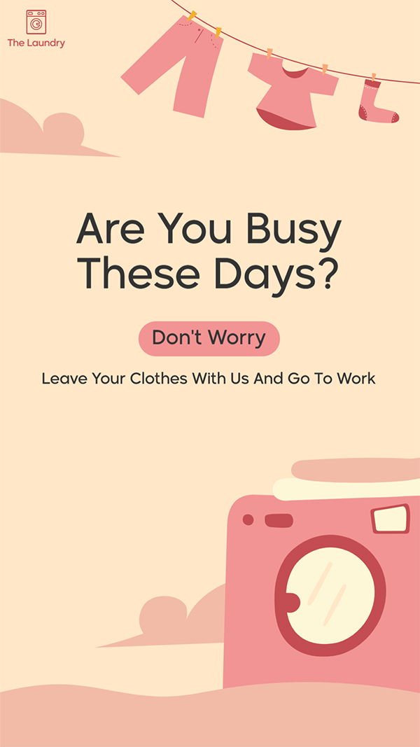 Cute Instagram Story Template of Dry Clean Services