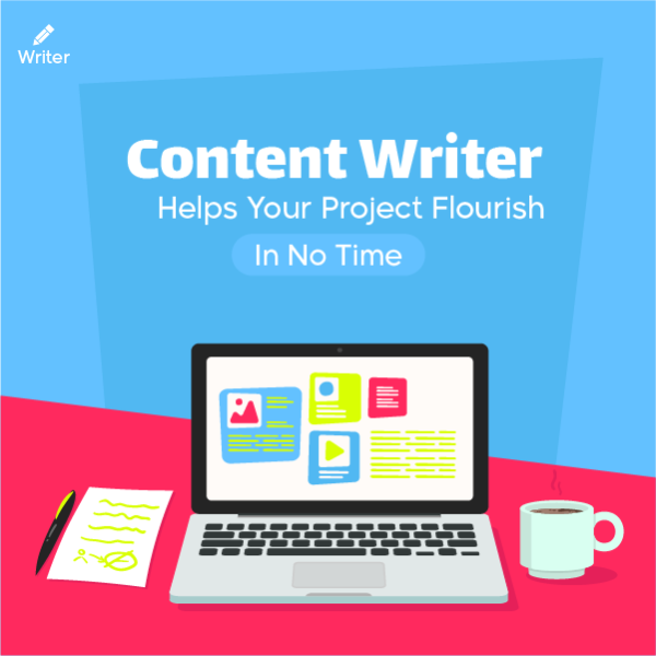 Customizable Facebook Post Template for a Content Writer 