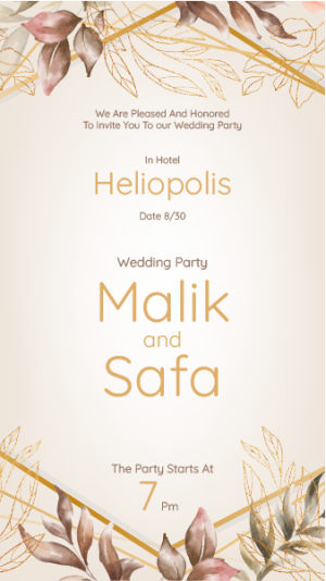 Wedding Invitation Facebook Story Design | Wedding Templates