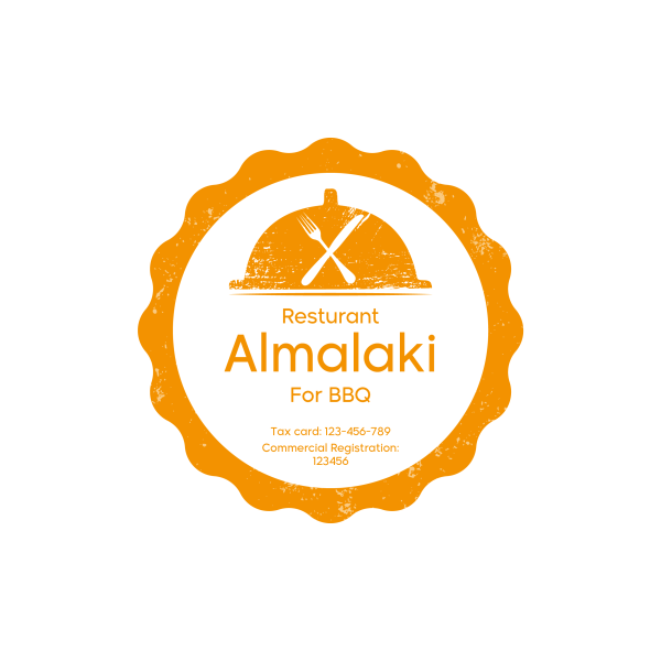 Barbeque Restaurant Stamp Design | BBQ Stamp Seal