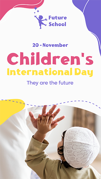 تصميم ستوري انستقرام اليوم العالمي للطفل | بطاقات يوم الطفل