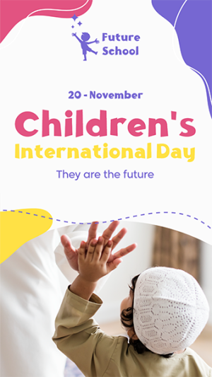 تصميم ستوري انستقرام اليوم العالمي للطفل | بطاقات يوم الطفل