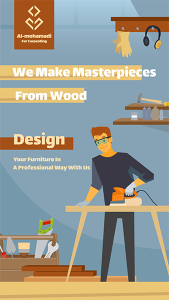 Editable Instagram Story Template of Woodworking Workshop