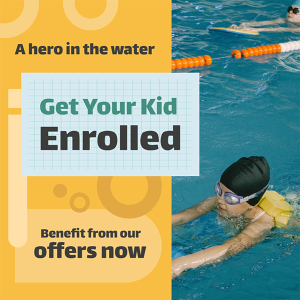 Swimming Academy Facebook Post Mockup Editable