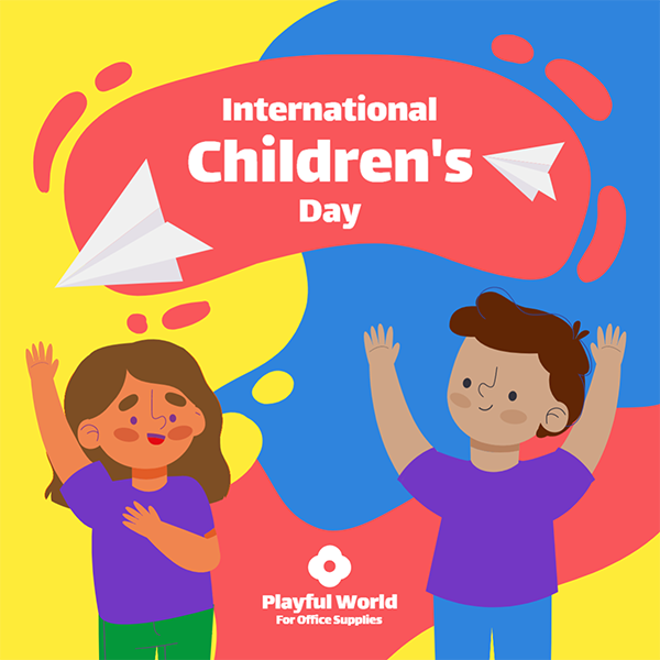 Colorful World Children&#039;s Day Facebook Post Template