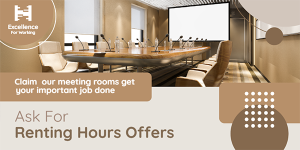 Twitter Post Mockup for Meeting Rooms Rent Advertisement