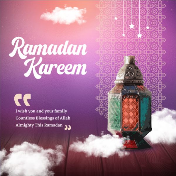 Ramadan Kareem with Purple Theme Instagram Post Design