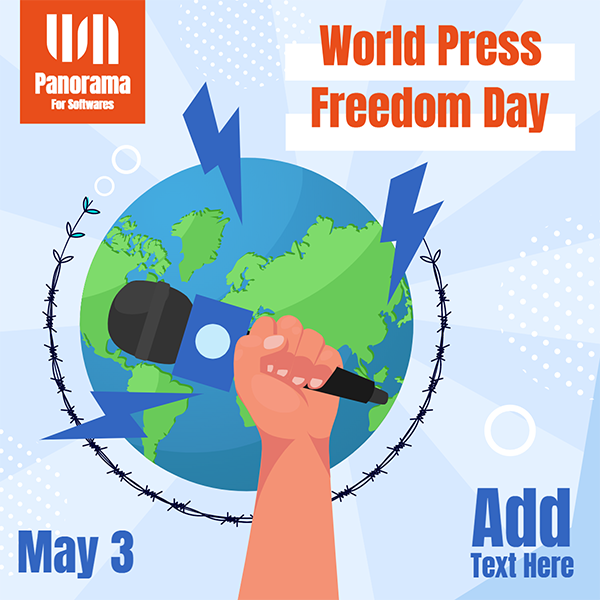 تصميم تهنئة بمناسبة اليوم العالمي لحرية الصحافة