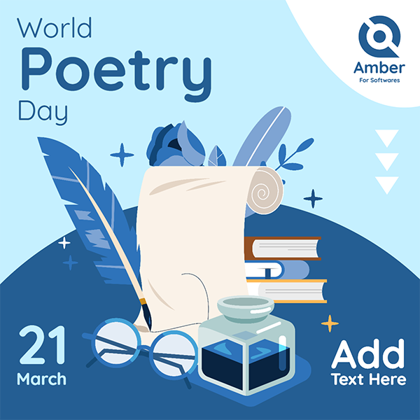 World Poetry Day Social Media Post Template Editable