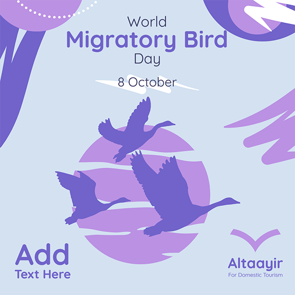 تصميم قالب ابداعي احتفال اليوم العالمي للطيور المهاجرة