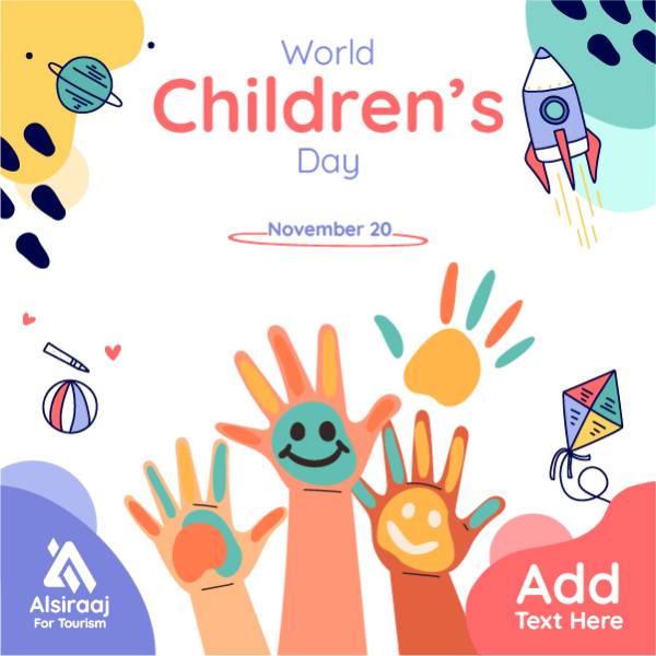 تصميم يوم الطفل العالمي | احتفال اليوم العالمي للطفل