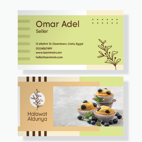 Customize This Awesome Dessert Business Card PSD