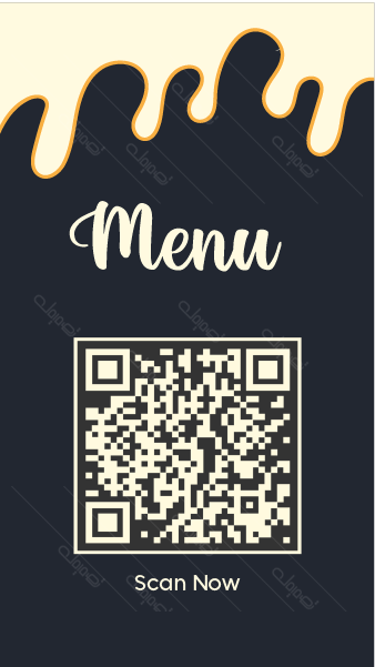 Elegant Dark Blue Editable Qr Code Menu Images. USe it now!