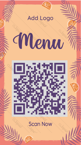 Easy to use Modern Orange Qr Code Menu Beverages. Create Now!