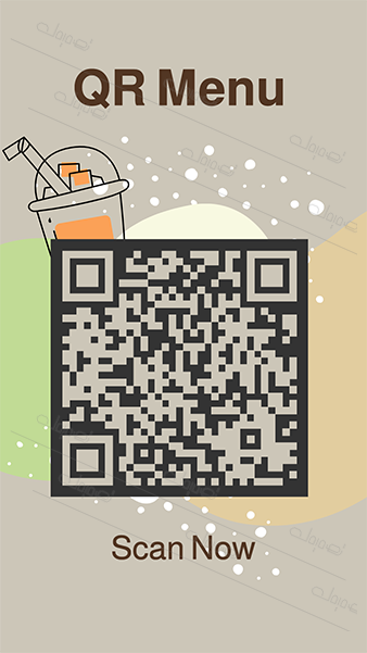 Editable Simple Gray QR Code Menu. Customize it now!