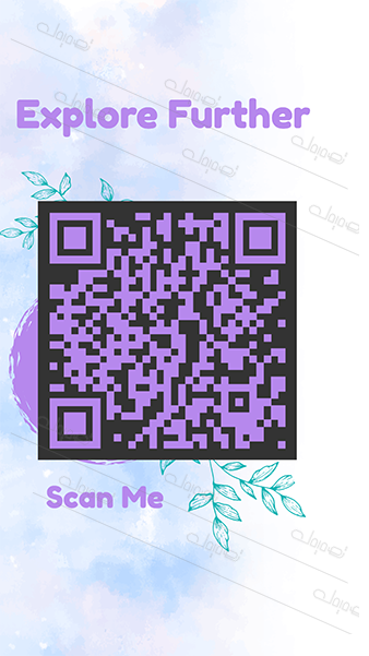 Editable Design of Artistic Purple QR Code. Stand out Now!