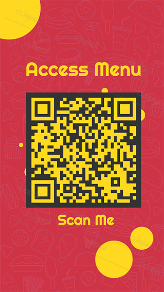 Customizable Yellow Attractive Food Menu QR Code. Get it!