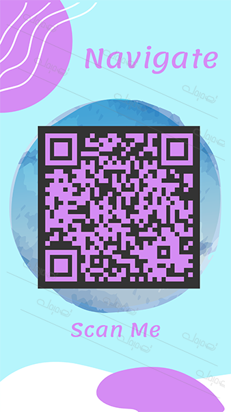 Editable Design of Purple Modern QR Code with Logo 