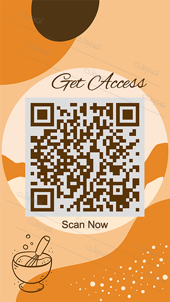 Editable Brown Professional QR Code with Logo. Start Creation