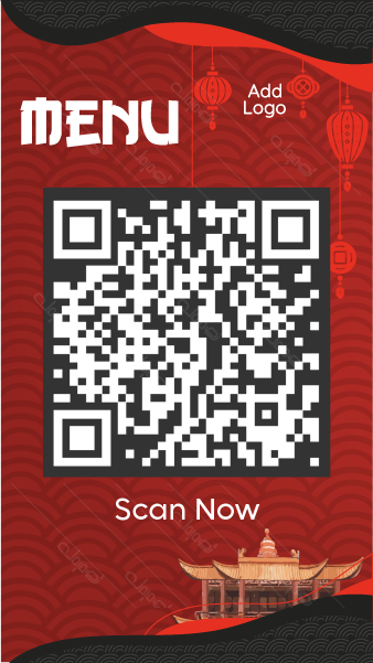 Easy to Customize Classic Black QR Code Food Menu. Get It!