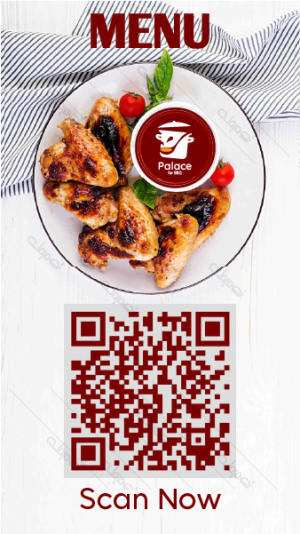 Classic Editable Gray QR Code Menu for Restaurants. Design Now